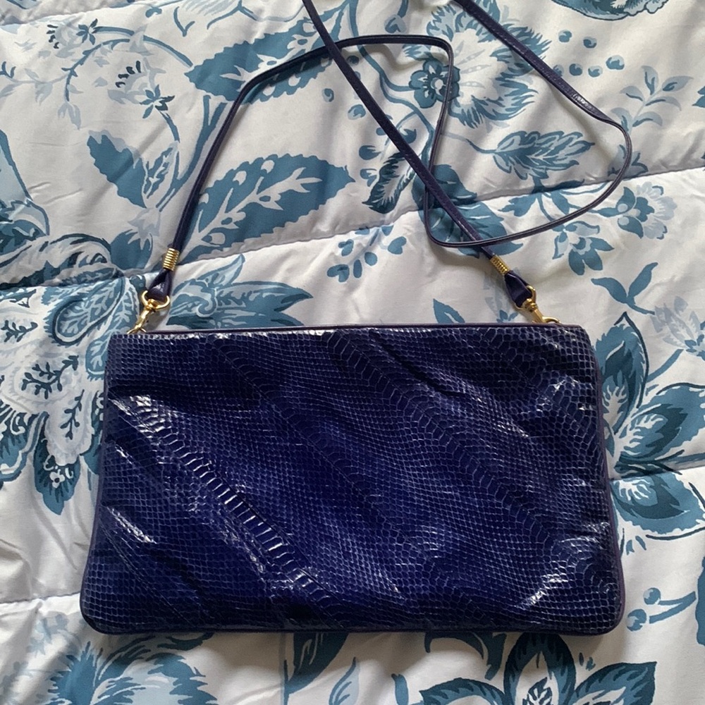Impo royal purple snakeskin pattern purse